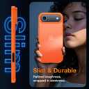 3 in 1 for iPhone Air Phone Case,1X Screen Protector +1X Camera Lens,Shockproof for iPhone Air Case, Military Grade Drop Protection, Protective Hard Back Slim Translucent Case,Orange
