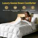 Goose Down Comforters 100% Cotton Shell Oversized King Size Comforter Luxury Duvet Insert, All Season White Bed Comforter Medium Warmth Goose Down Duvet,430 Thread (Oversized King 116x98)