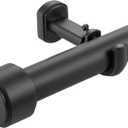 Heavy Duty Curtain Rods,1 1/4" Large Diameter Premium Nonadjustable Curtain Rod,84in/7ft Custom Window Treatment Rods with Durable Aluminum Brackets and End Caps,Black Finish