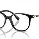 Swarovski womens Sk2002 Square Prescription Eyewear Frames (Solid Black/Demo Lens)