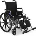 Medline Lightweight Wheelchair for Adults With Swing-Back, Desk-Length Arms, Elevating Leg Rests; 18W" x 16"D Seat