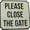 Homart Cast Iron Please Close The Gate Sign