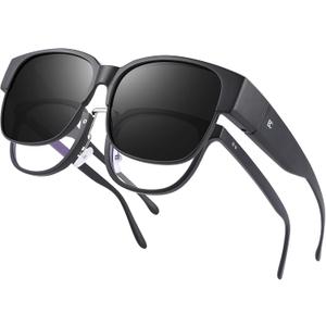 BIRCEN Polarized Fit Over Sunglasses: Wear Over Glasses Sunglasses Wrap Around Fitover Shades for Men Women UV Protection