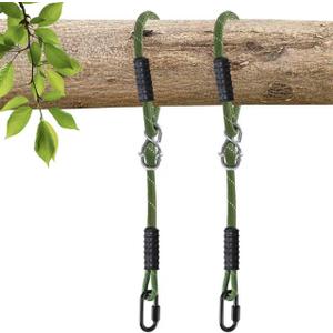 Tree Swing Ropes Heavy Duty, Adjustable Extendable Hammock Hanging Straps for Outdoor Swings Hammock Playground Set Accessories, 3.3Ft(40") of 2Pack, Green