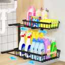 Miyawell Under Sink Organizer and Storage, 2-Tier Pull Out Cabinet Organizers Shelf, Metal Sliding Drawers Shelves for Kitchen Bathroom Closet Organization