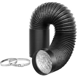 Dryer Vent Hose, 4inch 10FT Flexible Aluminum Pipe with Two Clamps and One Tape, Suitable for Kitchen, Bathroom, Drying Room, HVAC Ducting (4 in x 10 FT)