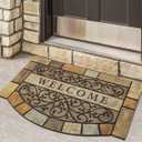 Durable Welcome Door Mats, 24"x36" Heavy-Duty Large Outdoor Mat for Front Door with Non-Slip Rubber Backing for Outside Entry, Garage, Patio, High Traffic Area