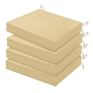HARBOREST Outdoor Chair Cushions Set of 4, Water Resistant Patio Chair Cushions with Ties, Square Corner Outdoor Seat Cushions for Patio Furniture, 18.5"x16"x3", Khaki