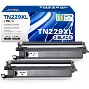 TN229XL Black Toner Cartridges for Brother TN229XL Toner Cartridges Brother MFC-l3780CDW Brother TN229XL BK Work for MFC-L3780CDW HL-L3280CDW MFC-L3720CDW HL-L3220CDW HL-L3300CDW (TN 229XL BK 2 Pack)