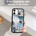 2 x Trendy Beach Summer Aesthetic Phone Case Compatible with iPhone 11 6.1 Inch - Shockproof Protective Girl Preppy Collage Print Case, Cute Coastal Coquette Phone Case Designed for Women Men Girls