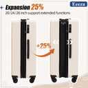 Eeeza 5 Piece Hardshell Luggage Set TSA Lock Spinner Wheels Beige, Piece (20/24/28")