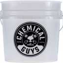 Chemical Guys Heavy Duty Ultra Clear Detailing Bucket, 4.5 Gal, Plastic, White, Cylinder, Automotive