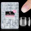 UNA GELLA Short Square Nail Tips 504PCS Pre Etched Extra Short Soft Gel Fake Nails Tips for Women DIY Squoval Press On Nails Extension French Style Salon Full Cover Acrylic Tips 12 Sizes