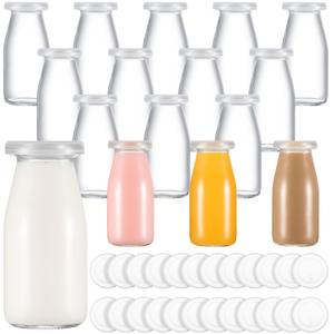 Mini/Small Glass Milk Jug Containers. 3pack lids, 6Glasses