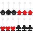 LIUBUJINGYING 12 Pcs Casino Party Table Number Holders Poker Shaped Card Holder Casino Place Card Holders Wire Memo Note Stand Clip Casino Table Centerpiece Casino Game Kit for Game Night Poker Party