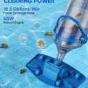 Cordless Pool Vacuum with Telescopic Pole, 18.5 GPM Powerful Suction, 1.5H Supercharge Technology, Handheld Pool Vacuum Cleaner for Above Ground/Inground Pools, Hot Tubs, Blue
