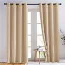 NICETOWN Biscotti Beige Blackout Curtains 84 inches Long for Bedroom - Thermal Insulated Solid Grommet Room Darkening Window Treatments Sound Reducing for Living Room (2 Panels, W52 x L84)