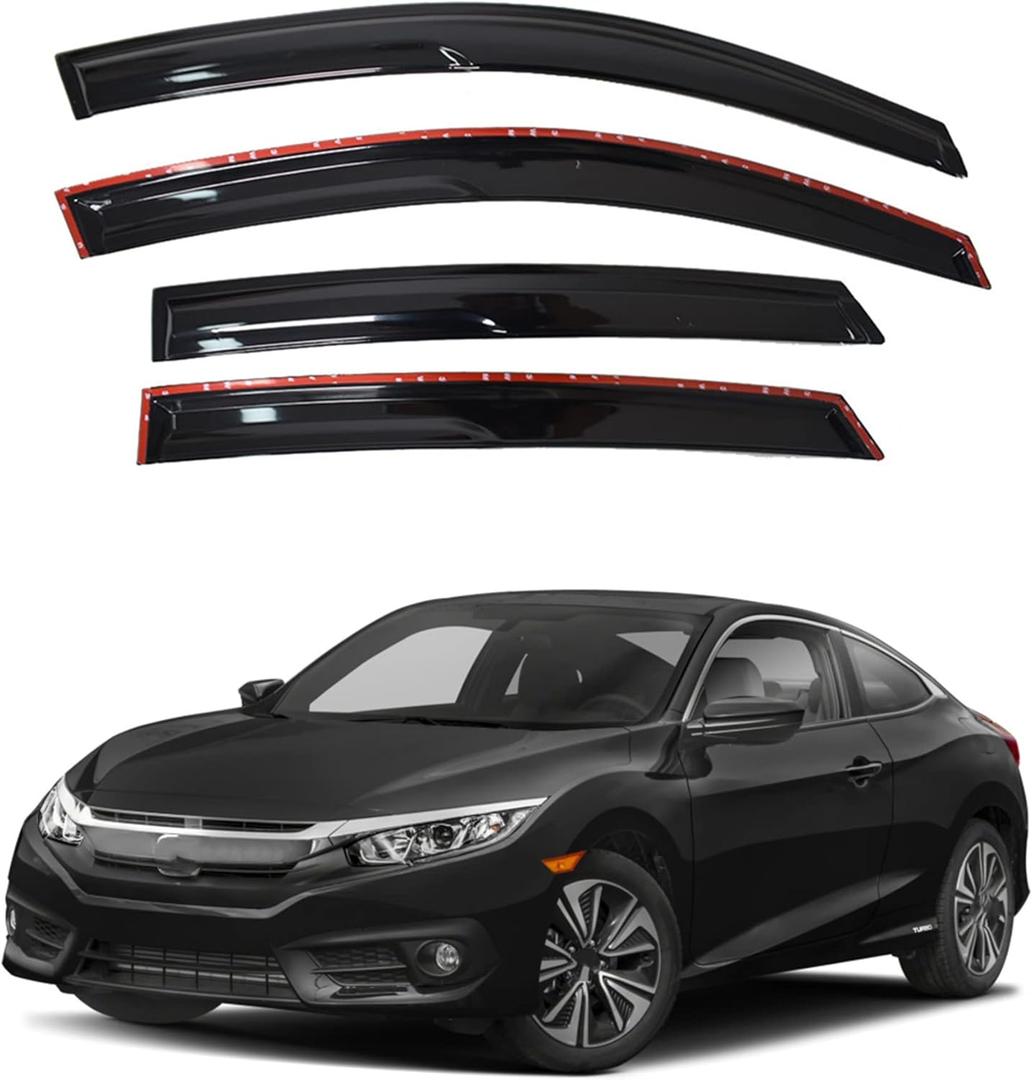 GXYWADY 4PCS Window Vent Visor Rain Guard Shade Replacement for Civic Sedan 2016 2017 2018 2019 2020