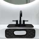 Bathroom Sink Splash Guard Oval-Hole Rectangle-Hole: AHA HOMEWARE, Faucet Mat for Bathroom Sink Oval Base , Bathroom Sink Water Splash Guard Centerset Rectangle Base (Black)