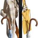 FILWH Freestanding Coat Rack with Umbrella Organizer Tray Bamboo Coat Tree Rack with 8 Hook Stand for Clothes Bag Hats Entryway Hanger Stand (Black)