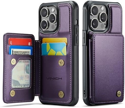 Amazon.com: Vinich for iPhone 14 Pro Max Wallet Case with Card Holder, RFID Blocking Credit Slots Kickstand Shockproof Phone Cover for Women Men, Purple : Cell Phones & Accessories