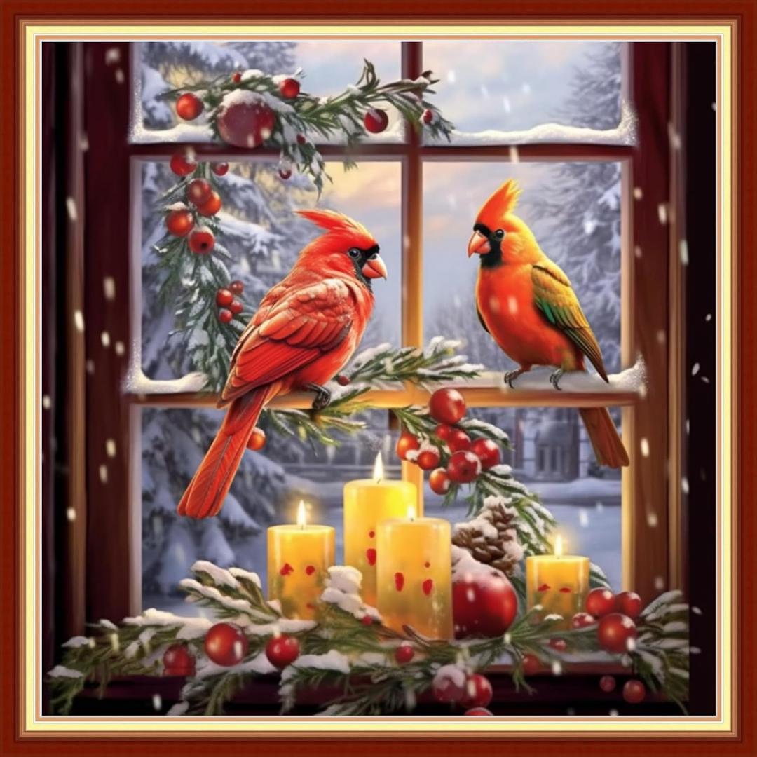 Dooxvey Cross Stitch Kits for Adults Beginners,Full Range of Cross-Stitch Stamped Kits Needlepoint Kits for Beginners Embroidery Kits 11CT Cross Stitch Patterns-Romantic Parrot 18x18 inch (Artpattern20)