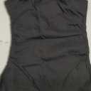 Women's Strapless Long Dress Sheer Lace Hem Cocktail Prom Bodycon Maxi Dresses (Black)