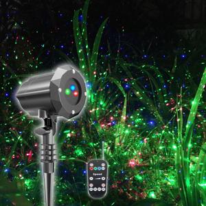Poeland Christmas Laser Projector Lights Waterproof Outdoor Garden Decorative Lighting with Security Lock 3 Color Red Green Blue