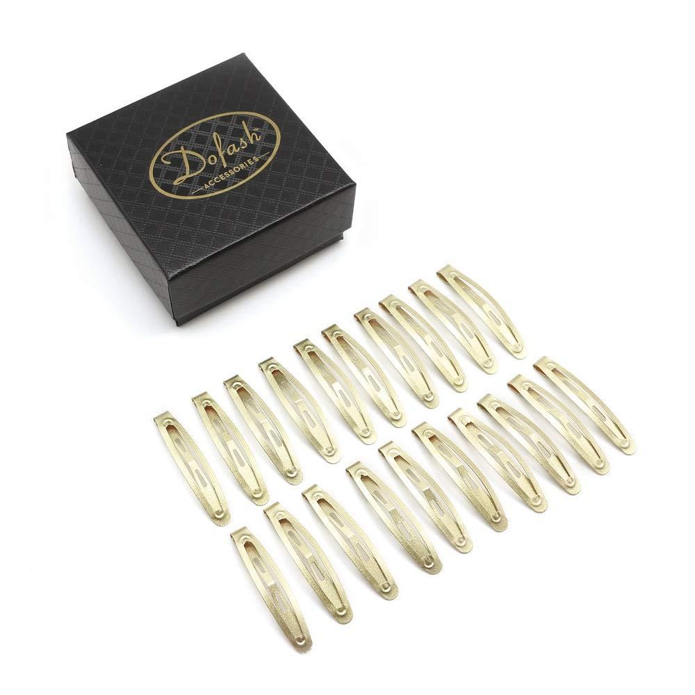 Dofash 20Pcs Snap Hair Clips Hair Grips Metal Hair Clips 4.5Cm/1.77In Hair Accessories For Girls Blonde)