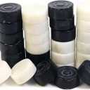 Marble Chess Checker Pieces Set with Free Storage Box, Collection (White Black)