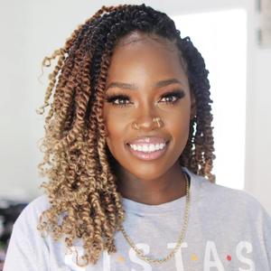 ToyoTress Tiana Passion Twist Hair - 14 Inch 8 Packs Pre-twisted Crochet Braids Ombre Brown Blonde, Shoulder Length Pre-looped Synthetic Braiding Hair Extensions (14 Inch, OT30/27-8P)