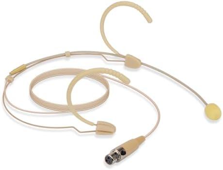 YXG Headworn Earset Over Ear Hanging Mic Beige Low Profile Light-Weight Microphone Compatible with AKG Wireless System Bodypack Transmitter,with 1.45m Cable Mini XLR Plug