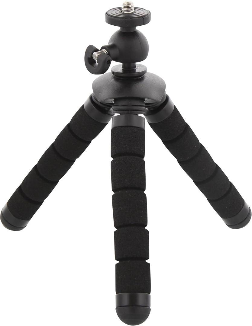 TNB Flexible Mini Tripod 3-in-1, Black Compact Camera and Smartphone Stand