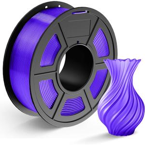 TECBEARS PLA 3D Printer Filament, PLA Filament 1.75mm, Neatly Wound 3D Printing Filament, Dimensional Accuracy +/- 0.02 mm, 1Kg Spool(2.2 lbs), Fits for Most FDM 3D Printers, PLA Transparent Purple