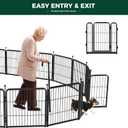 FXW Rollick Unleashed Dog Playpen for Indoor, Yard, RV Camping, 24 inch 8 Panels for Small and Puppy Dogs, BlackPatented