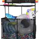 Pool Storage bin, Poolside Storage Organizer, Double Deck, Holder for Outdoor, Pool,Patio, Garden,Organizer for Toys, Floats, and Swimming Equipment,2-Size (Large)