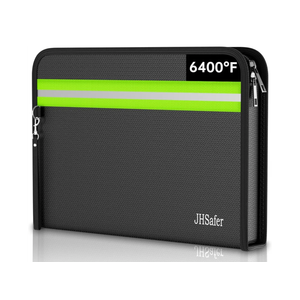 Fireproof Document Bag, Insulated Large Document Box with Lock, Important Document Organizer with Waterproof Zipper, Portable Soft Home Travel Office Safe Storage for Legal/Letter/A4 Files,Black