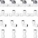 3/8" O.D.Quick Connect Fittings,Food Grade 3/8" Push to Connect Fittings,3/8" Water Line Fittings for RO(Reverse Osmosis) Systems(Ball Valve+T+Union Connector+Elbow Connector,16 Pcs)