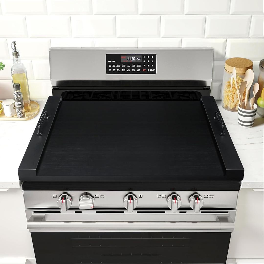 GASHELL Noodle Board Stove Cover with Handles, Multiple Stove Top Cover Board for Electric/Gas Stove Top (Black), GSC-2212