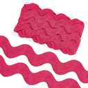 GORGECRAFT 10 Yard 1.58 Inch Jumbo RIC Rac Lace Trim Rick Rack Wave Bending Fringe Trimming Ribbon Large Sewing Braided Woven Fabric for Crafts Wrapping Wedding Cloth Party (Deep Pink)