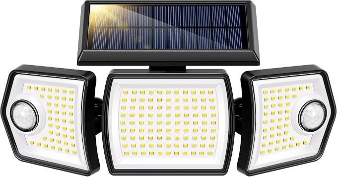 VIVOHOME Linkable Solar Flood Lights Outdoor, Dual Roating Motion Sensor
Solar Lights Outdoor with 3 Heads, 2500LM, IP65 Waterproof, Solar Powered Security Lights for Outside, Yard, Porch, Patio