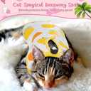Nuanchu 2 Pieces Cat Recovery Suit Kitten Recovery Suit E-Collar Alternative for Cats and Dogs Abdominal Skin Anti Licking Pajama Clothes Sets(Small,Fruit Style,Colorful)