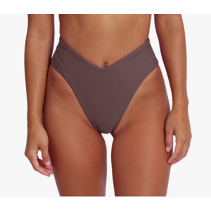 geluboao Women's Bikini Bottom Sexy V Cut High Cut Swimsuit High Waisted Bathing Suit Bottoms Color: Coffee, Size L