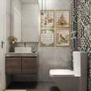 Winter Christmas Wall Art Decor, Retro Farmhouse Christmas Tree Red Bird Cardinal Prints Poster Wall Decorations for Bedroom Living Room Bathroom, 8x10 Set of 4 (Unframed)