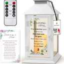 Memorial Lantern Bereavement Gifts in Memory of Loved One Memorial Gifts for Loss of Mother Loss of Father Remembrance Sympathy Gifts for Loss of Loved One with LED Candle and Remote (When Tomorrow Starts Without Me White)