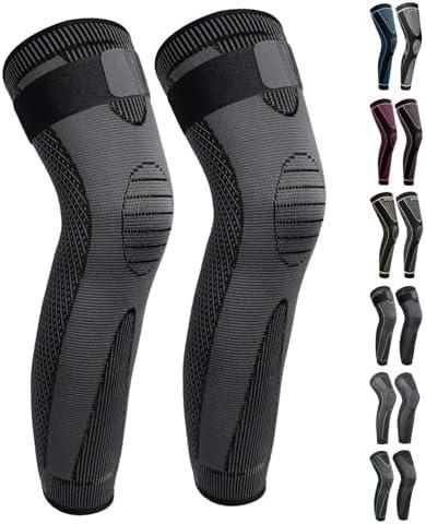Full Leg Sleeves Long Compression Leg Sleeve Knee Sleeves Protect Leg, for Man Women Basketball, Arthritis Cycling Sport, Size: 4X-Large (1 Pair)