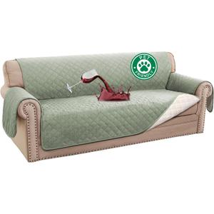 Turquoize 100% Waterproof Couch Cover Sofa Covers Washable Couch Covers for 3 Cushion Couch Sofa Pet Friendly Triple Non-Slip Couch Cover for Dogs Furniture Covers for Pets, Kids,Dog (Sofa 70", Sage)