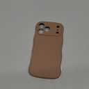 Magnetic for iPhone 17 Pro Max Case, [Full Camera Protection][Compatible with MagSafe] Cute Wave Frame Silicone Shockproof Protective Phone Case for iPhone 17 Pro Max 6.9", Brown