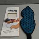 LitBear Breathable Sleep Mask, 3D Eye Mak Sleep for Side Sleepers Women Men, Light Blocking Sleeping Mask with Adjustable Strap, Soft Lightweight Eye Cover for Travel, Night Work, Nap, Office - Blue