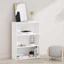 Furinno PASIR Book Shelf, 3-Tier Bookshelf, Storage Shelves Bookcase, 9.7 x 23.7 x 31.5, for Living Room, Bedroom, Home Office, Plain White